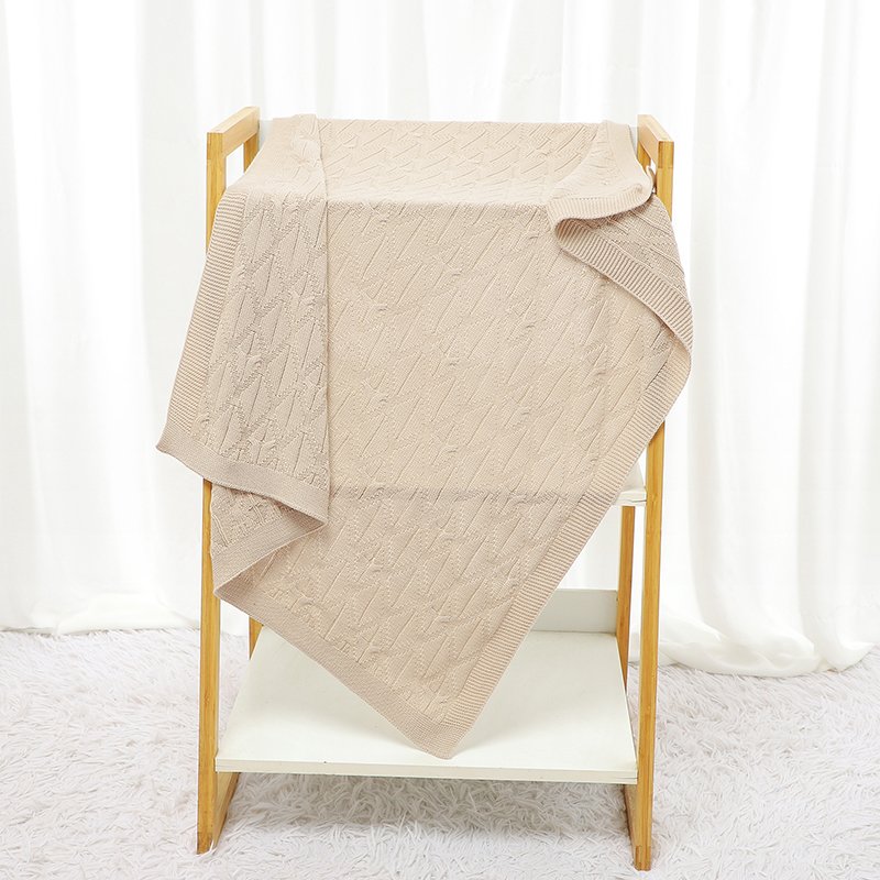 Cotton Plain Color Baby Knitted Swaddle Blanket Mimixiong