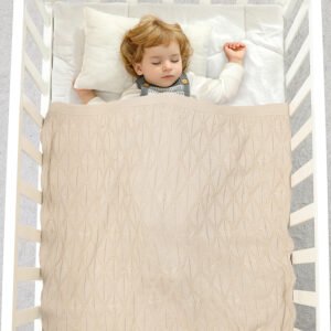 Cotton Plain Color Baby Knitted Swaddle Blanket Mimixiong