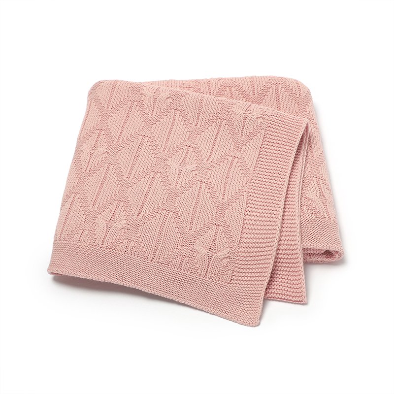 Cotton Plain Color Baby Knitted Swaddle Blanket Mimixiong