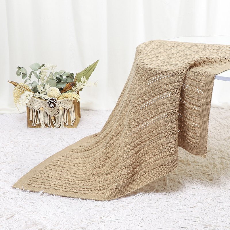 Hollow Out Newborn Solid Baby Bedding Blanket Mimixiong