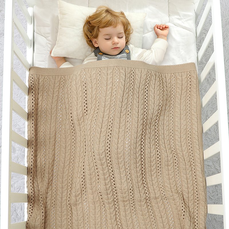 Hollow Out Newborn Solid Baby Bedding Blanket Mimixiong