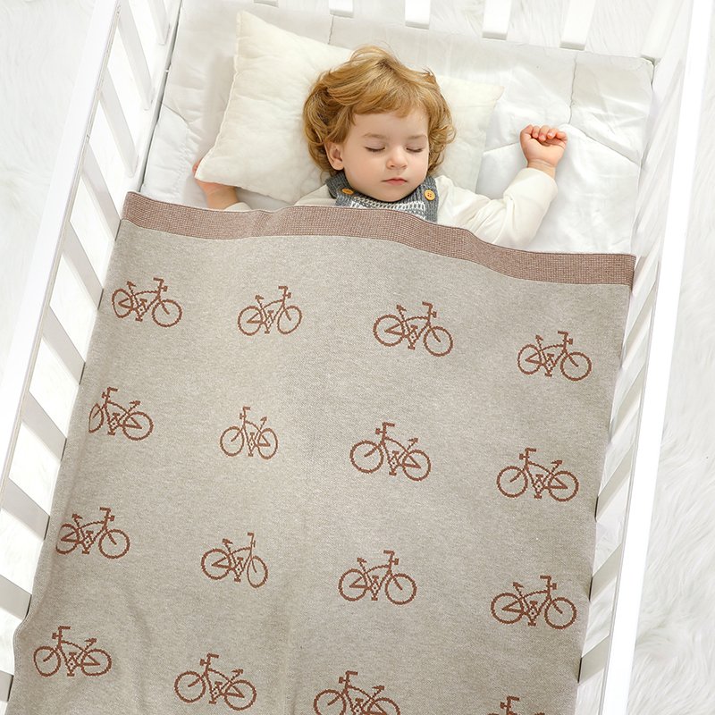 Bicycle Print Baby Soft Baby Swaddle Muslin Blankets Mimixiong