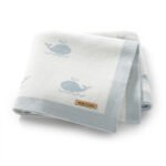 Cute Whale Pattern Knitted Baby Wrap Blanket Mimixiong