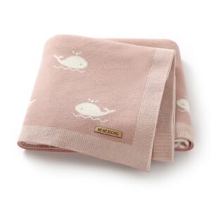 Cute Whale Pattern Knitted Baby Wrap Blanket Mimixiong