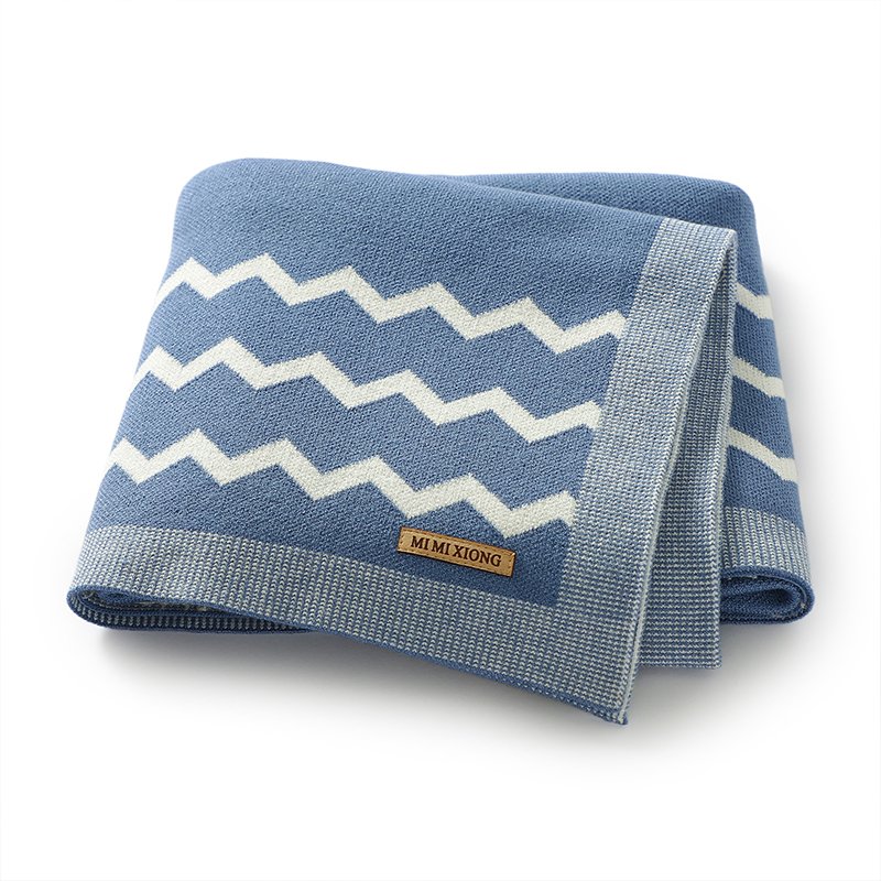 Wavy Stripes Mantas  Newborn Baby Knitted Blanket Mimixiong