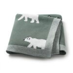 Polar Bear Knitted Baby Blanket Mimixiong