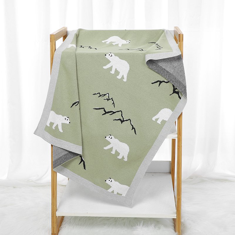 Polar Bear Knitted Baby Blanket Mimixiong