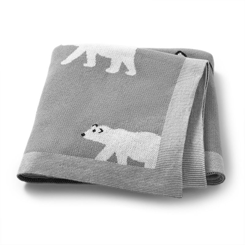 Polar Bear Knitted Baby Blanket Mimixiong