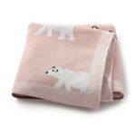 Polar Bear Knitted Baby Blanket Mimixiong