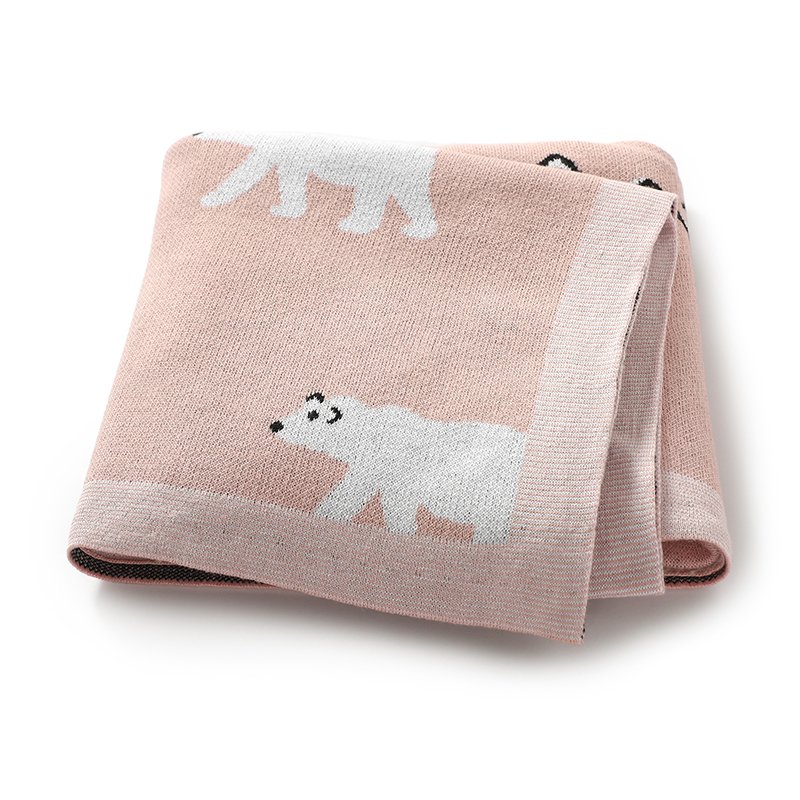 Polar Bear Knitted Baby Blanket Mimixiong