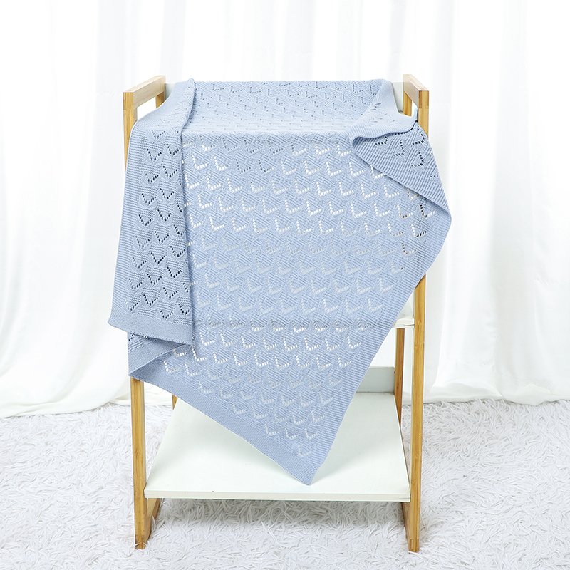 Cotton Solid Color Hollow Out Baby Swaddle Blanket Mimixiong