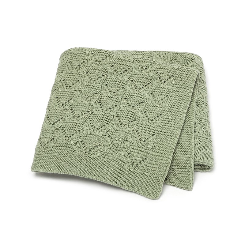 Cotton Solid Color Hollow Out Baby Swaddle Blanket Mimixiong