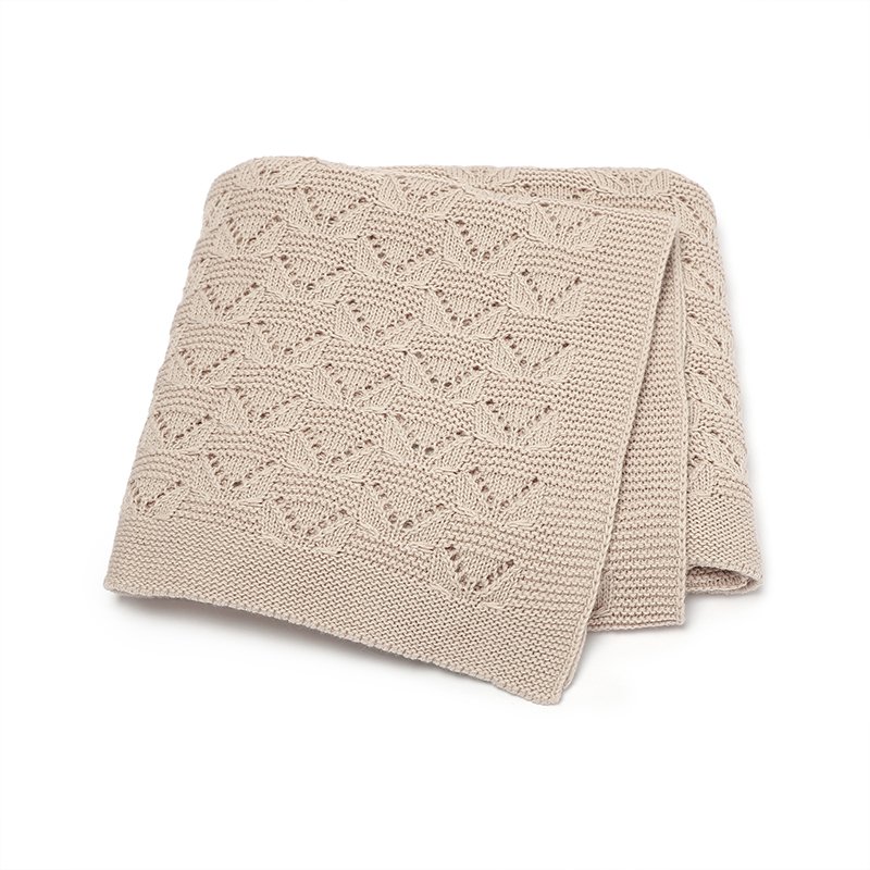 Cotton Solid Color Hollow Out Baby Swaddle Blanket Mimixiong