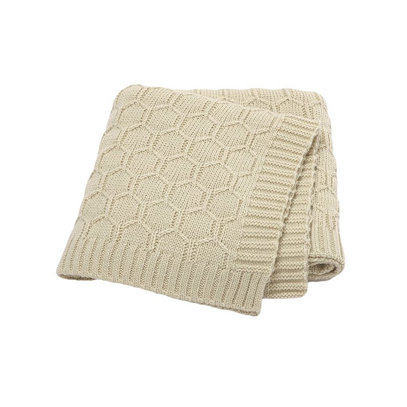 Solid Knit 100% Acrylic Newborn Baby Blanket Mimixiong