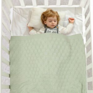 Solid Knit 100% Acrylic Newborn Baby Blanket Mimixiong