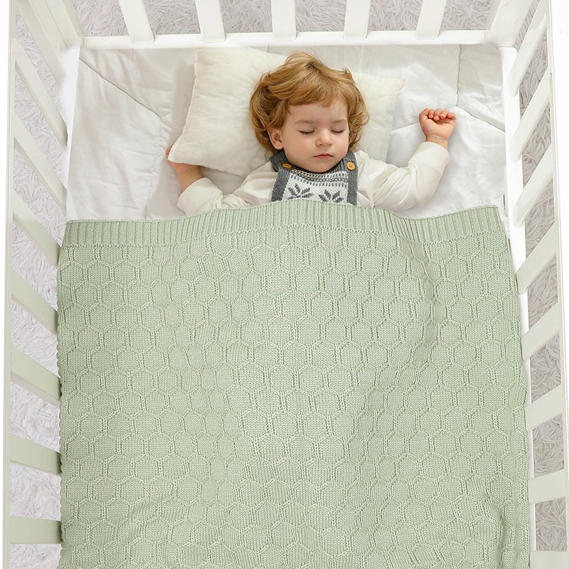 Solid Knit 100% Acrylic Newborn Baby Blanket Mimixiong
