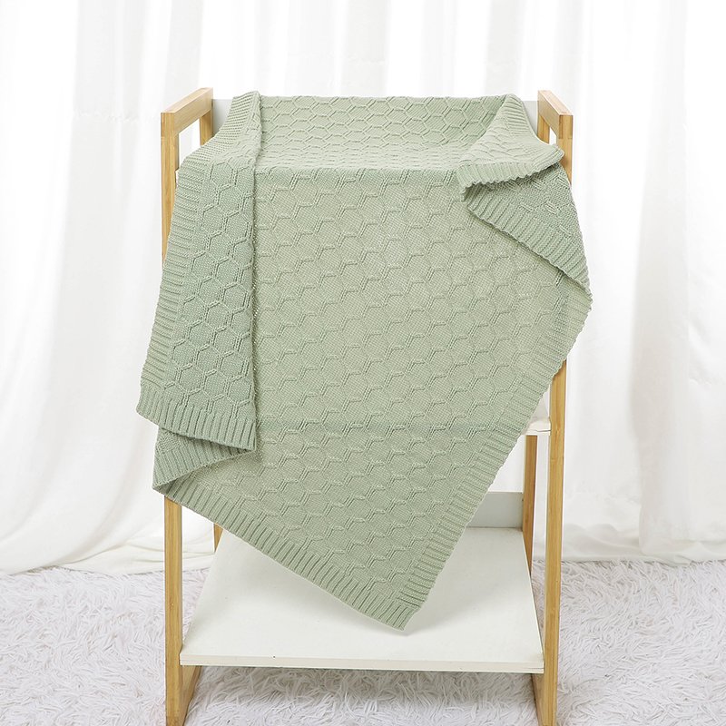 Solid Knit 100% Acrylic Newborn Baby Blanket Mimixiong
