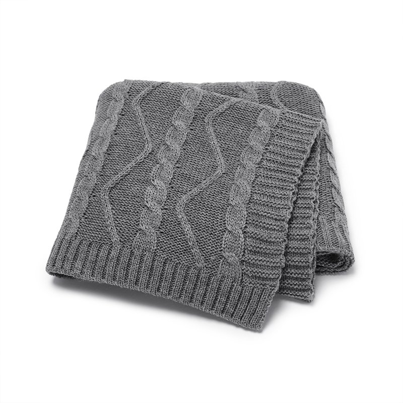 Solid Design Boutique Knit Infant Custom Baby Blanket Mimixiong