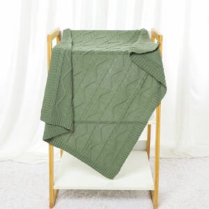 Solid Design Boutique Knit Infant Custom Baby Blanket Mimixiong