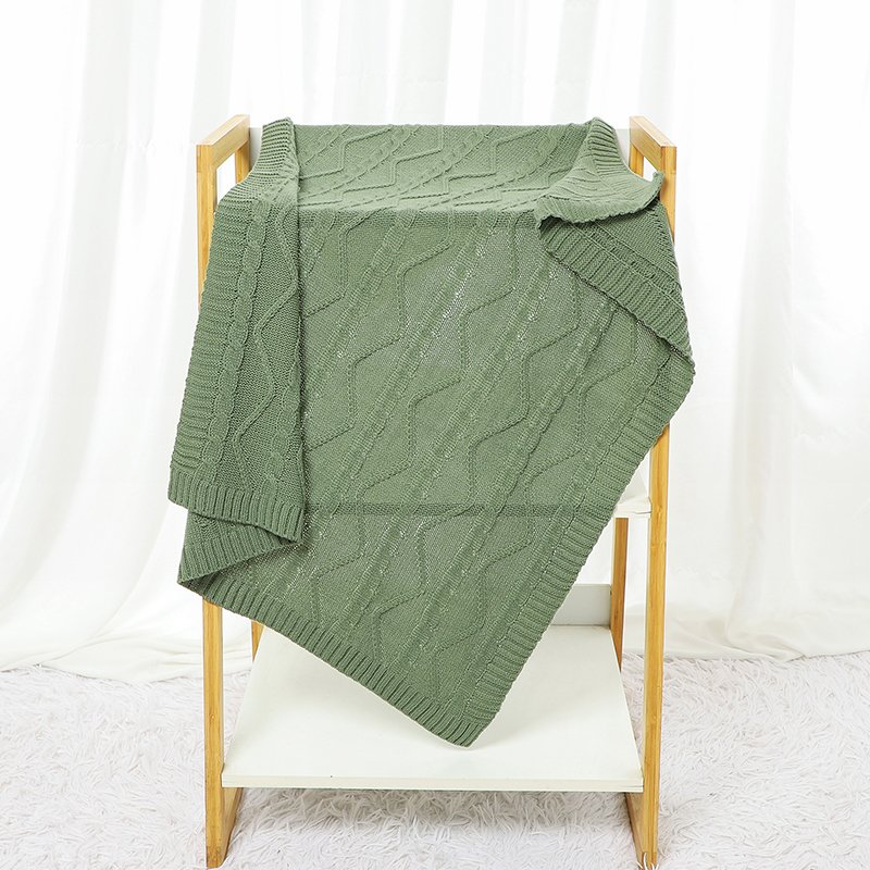 Solid Design Boutique Knit Infant Custom Baby Blanket Mimixiong