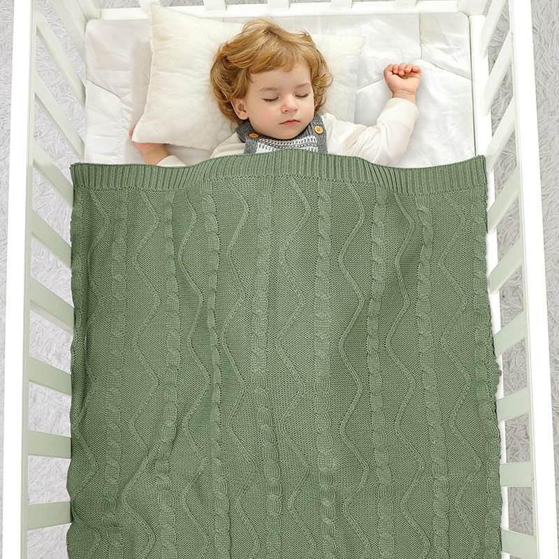 Solid Design Boutique Knit Infant Custom Baby Blanket Mimixiong