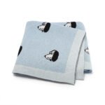 Cotton Cute Dog Pattern Knitted  Baby Blanket Mimixiong