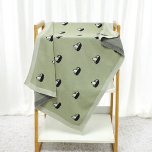 Cotton Cute Dog Pattern Knitted  Baby Blanket Mimixiong