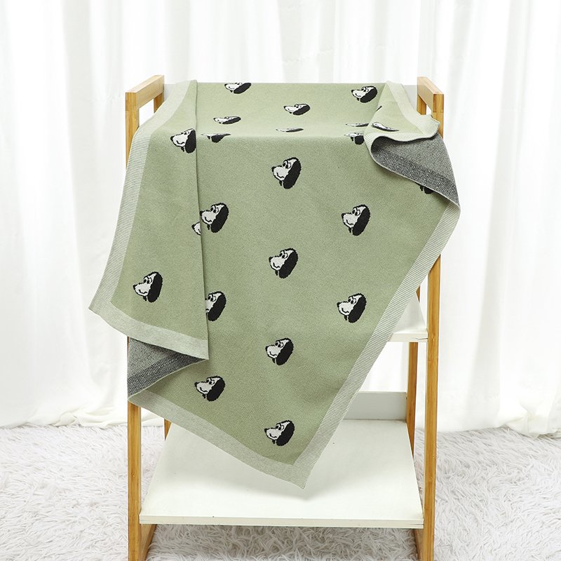 Cotton Cute Dog Pattern Knitted  Baby Blanket Mimixiong
