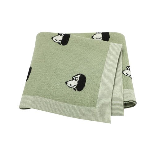 Cotton Cute Dog Pattern Knitted  Baby Blanket Mimixiong