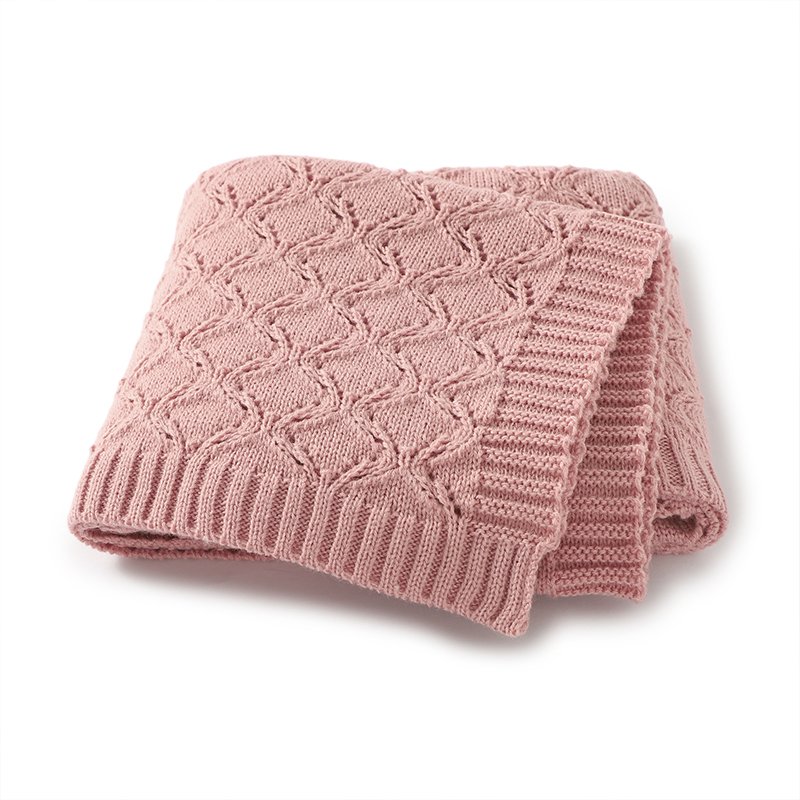 Wholesale Solid Knitted Design Baby Blanket Mimixiong