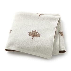 Leaf Pattern 100% Cotton Baby Knitted Blanket Mimixiong