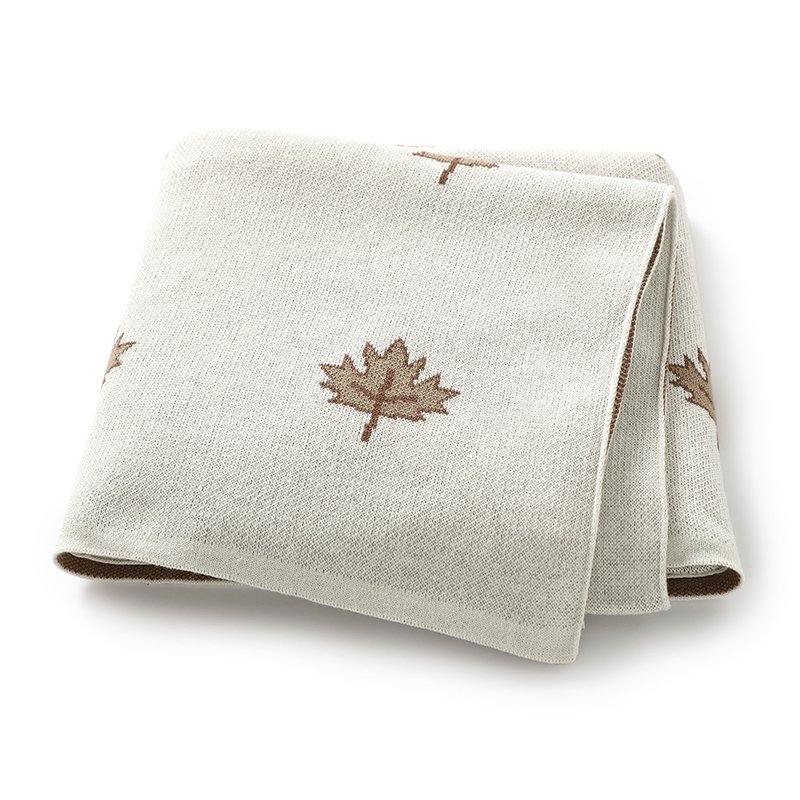 Leaf Pattern 100% Cotton Baby Knitted Blanket Mimixiong