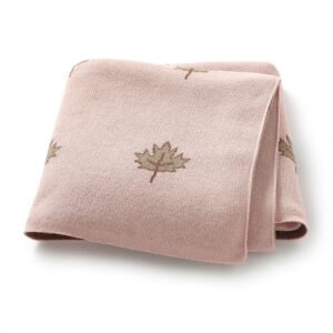 Leaf Pattern 100% Cotton Baby Knitted Blanket Mimixiong