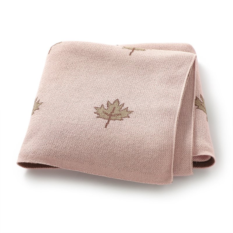 Leaf Pattern 100% Cotton Baby Knitted Blanket Mimixiong