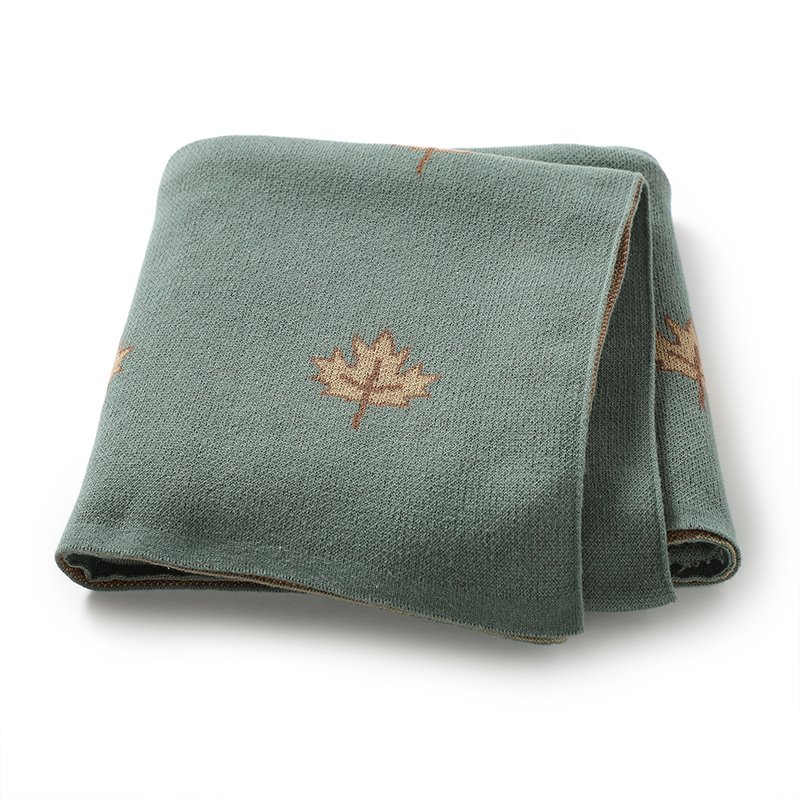 Leaf Pattern 100% Cotton Baby Knitted Blanket Mimixiong