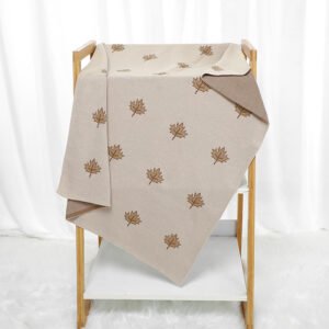 Leaf Pattern 100% Cotton Baby Knitted Blanket Mimixiong