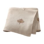 Leaf Pattern 100% Cotton Baby Knitted Blanket Mimixiong