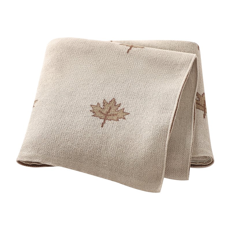 Leaf Pattern 100% Cotton Baby Knitted Blanket Mimixiong