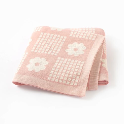 High Quality Custom Baby Flower Comfort Knitted Blankets Mimixiong