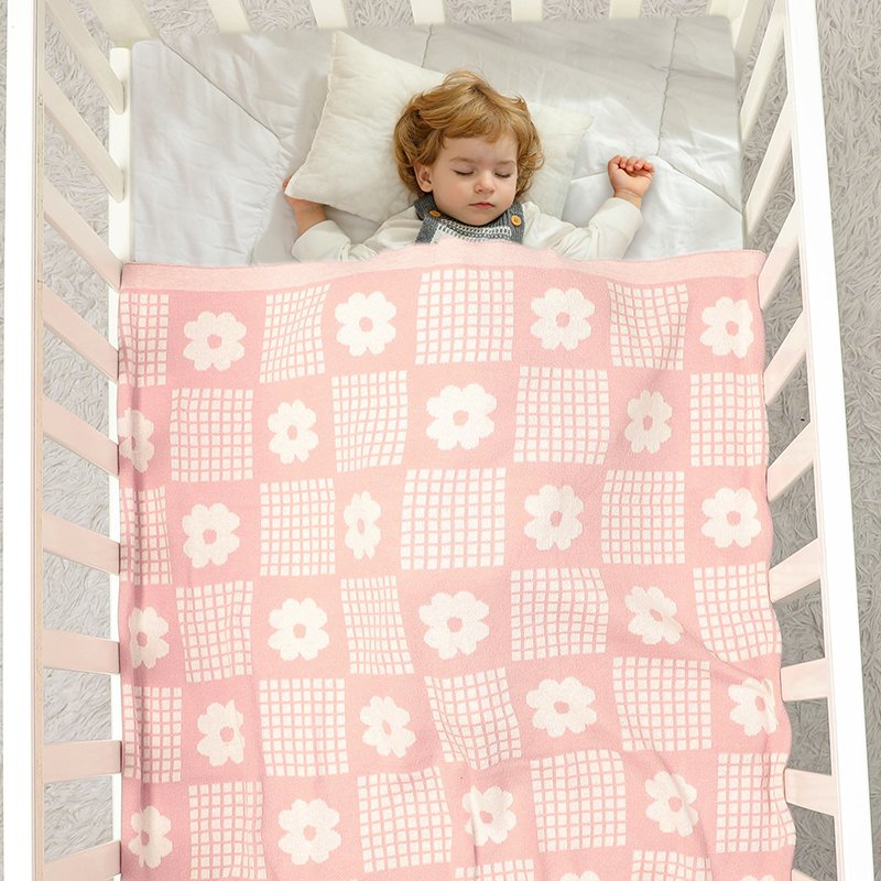 High Quality Custom Baby Flower Comfort Knitted Blankets Mimixiong