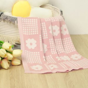 High Quality Custom Baby Flower Comfort Knitted Blankets Mimixiong