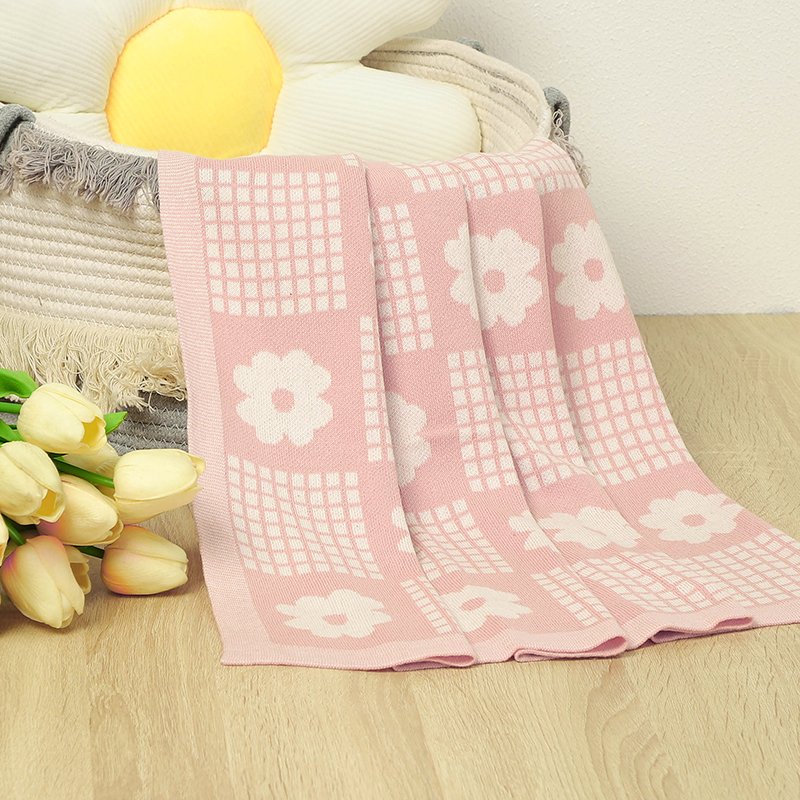 High Quality Custom Baby Flower Comfort Knitted Blankets Mimixiong