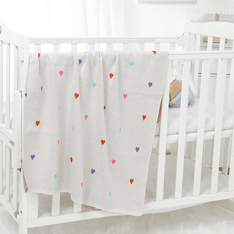 Stroller Covers Custom Colorful Hearts Cozy Nursery Blanket Mimixiong