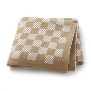 Lattice Pattern Toddler Baby Knitted Swaddle Blanket Mimixiong