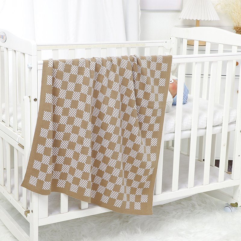 Lattice Pattern Toddler Baby Knitted Swaddle Blanket Mimixiong