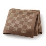 Lattice Pattern Toddler Baby Knitted Swaddle Blanket Mimixiong