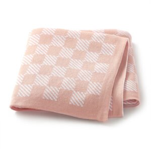 Lattice Pattern Toddler Baby Knitted Swaddle Blanket Mimixiong