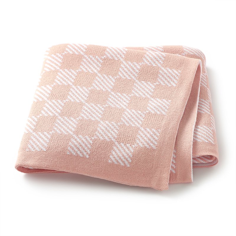 Lattice Pattern Toddler Baby Knitted Swaddle Blanket Mimixiong