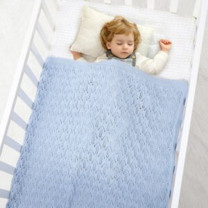 Solid Color Baby Knitted Swaddle Blankets Mimixiong