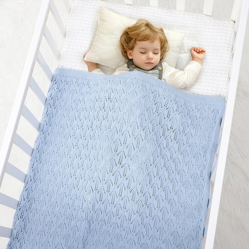 Solid Color Baby Knitted Swaddle Blankets Mimixiong